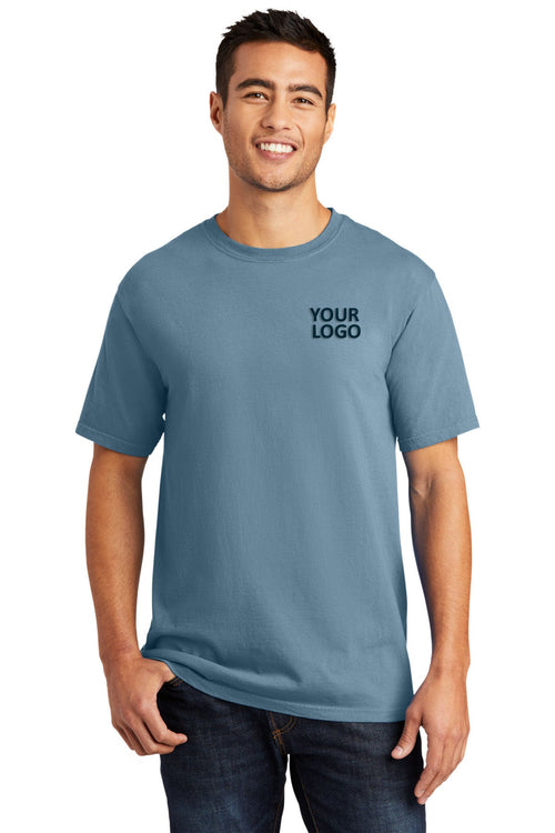 Port & Company Pigment-Dyed Pocket Customized Tee's, Mist