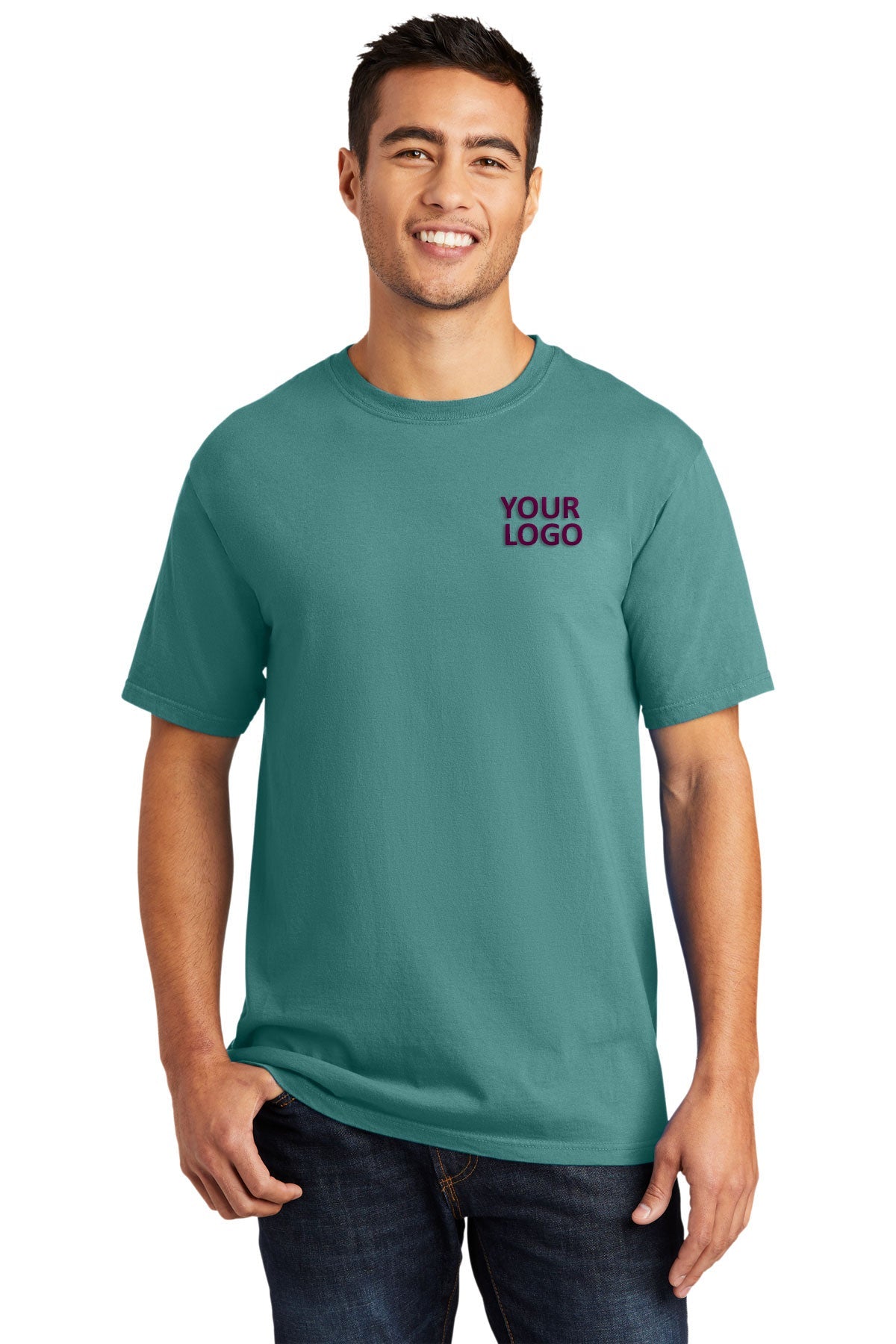Port & Company Pigment-Dyed Customized Tee's, Peacock
