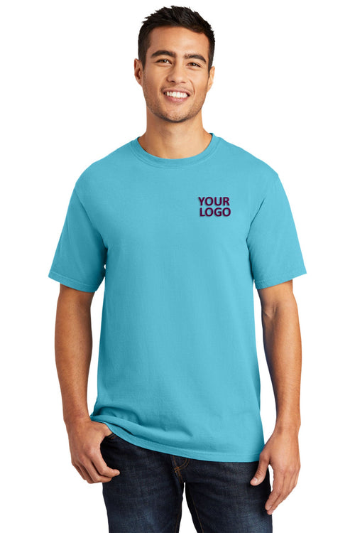 Port & Company Pigment-Dyed Customized Long Sleeve Tee's, Tidal Wave