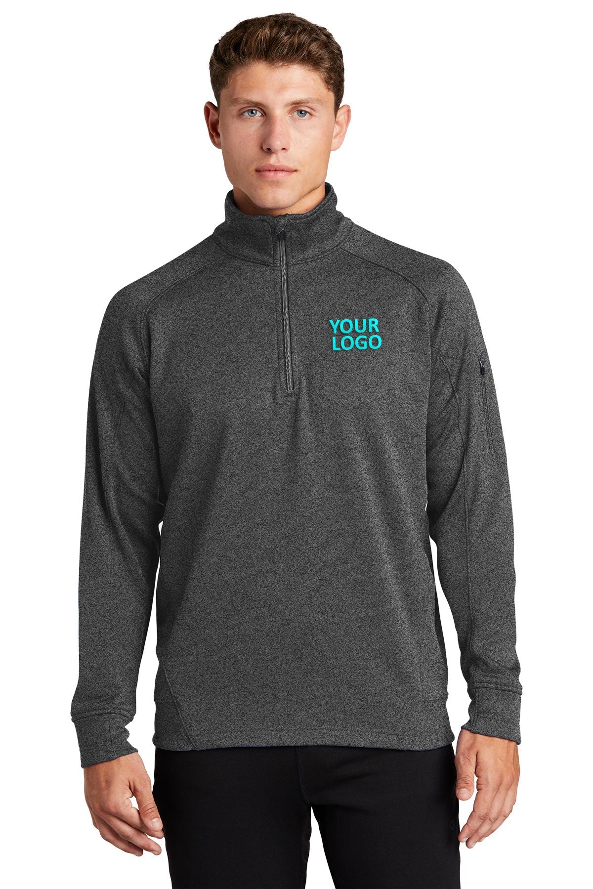 Sport-Tek Graphite Heather F247 sweatshirts with logos