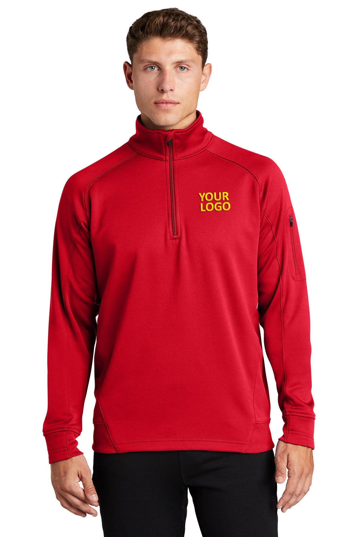 Sport-Tek True Red F247 custom dri fit sweatshirts