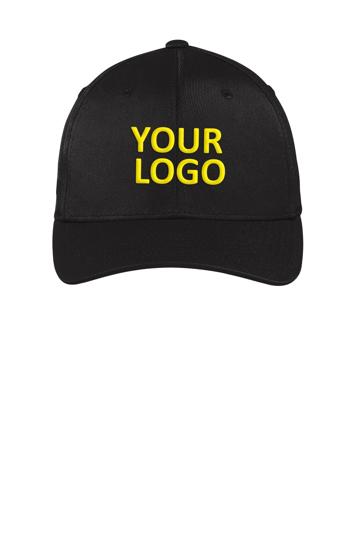 Sport-Tek Flexfit Custom Performance Solid Caps, Black