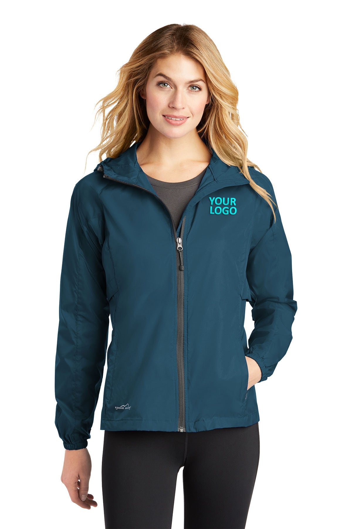 Eddie Bauer Ladies Custom Packable Wind Jackets, Adriatic Blue [Dunbar]
