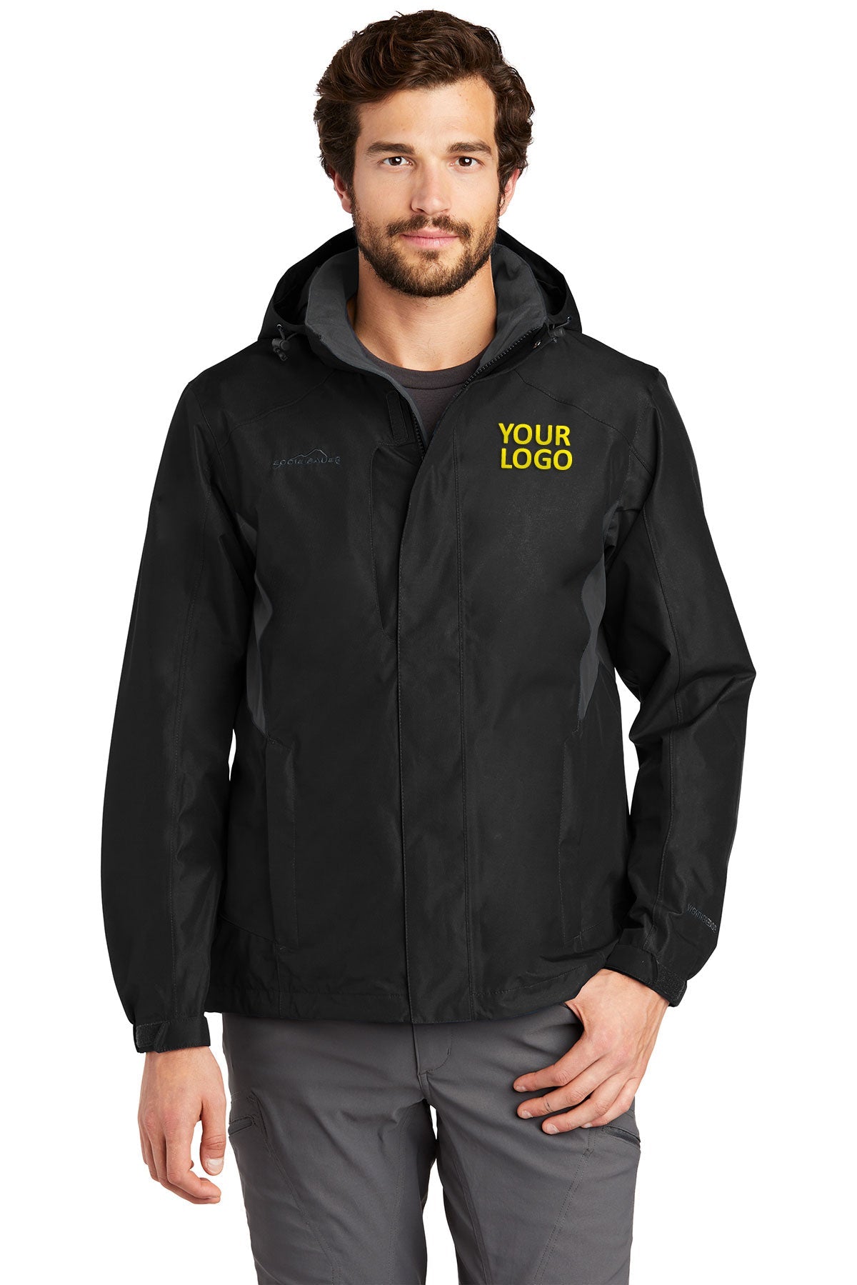 Eddie Bauer Black/Steel Grey EB550 company embroidered jackets