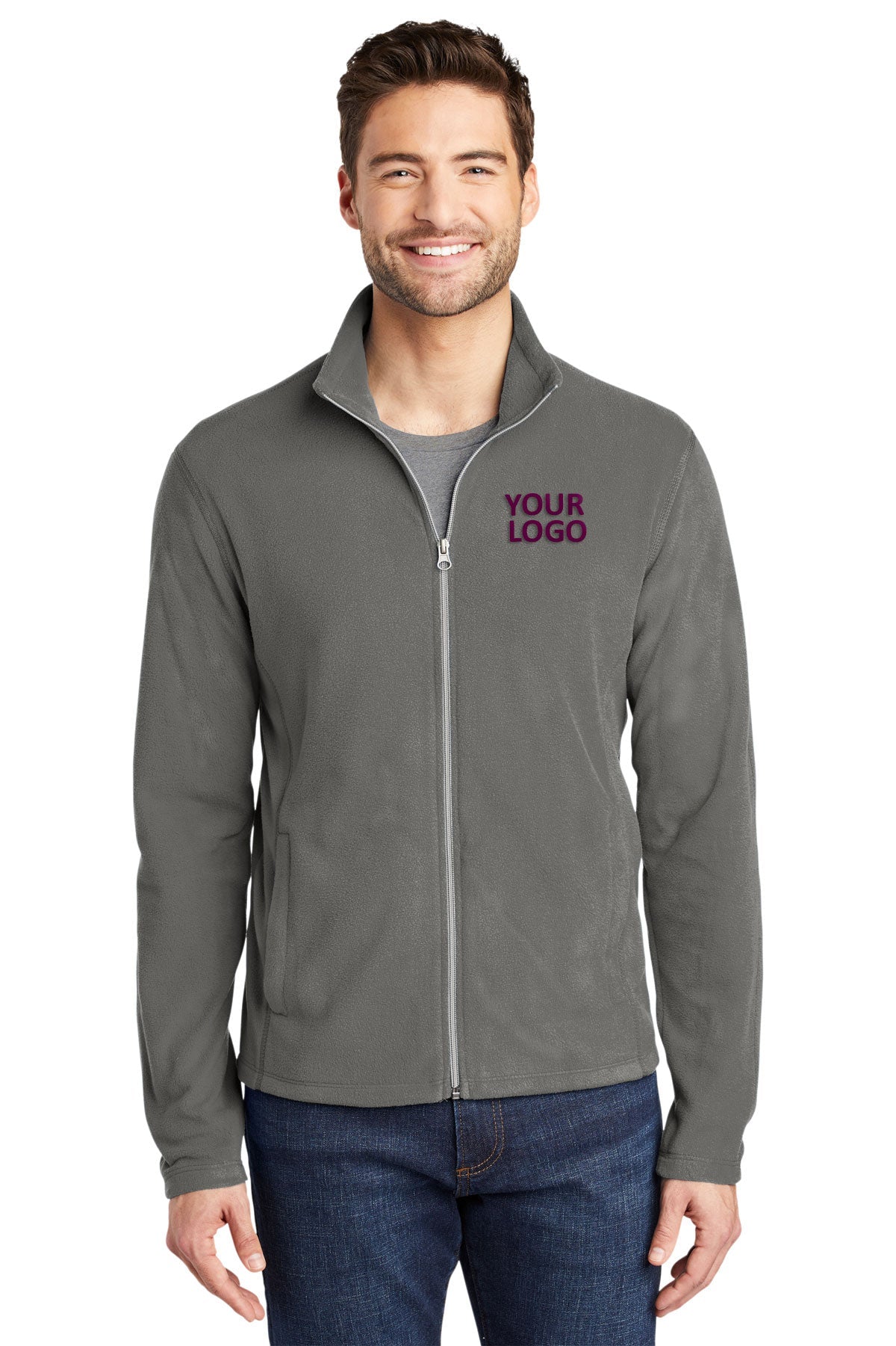 port authority pearl grey f223 custom jackets with logo