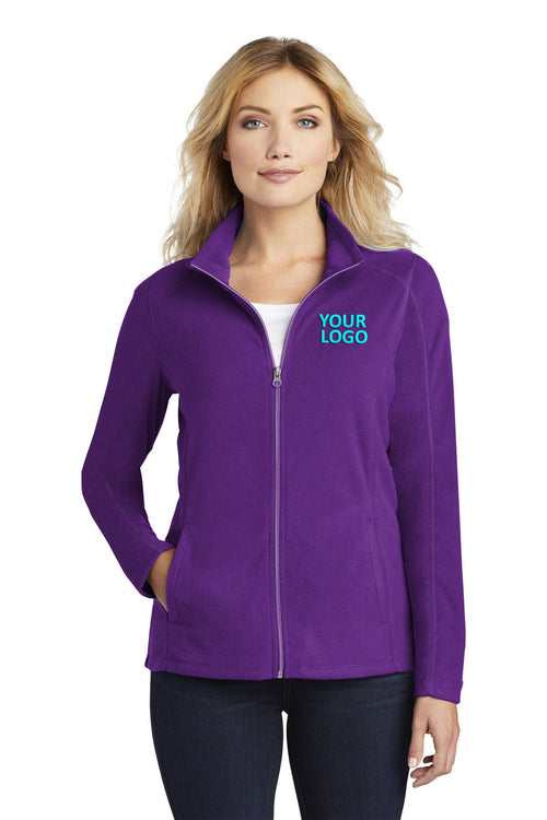 Port Authority Heather Microfleece Branded Full-Zip Jackets, Pearl Grey Heather