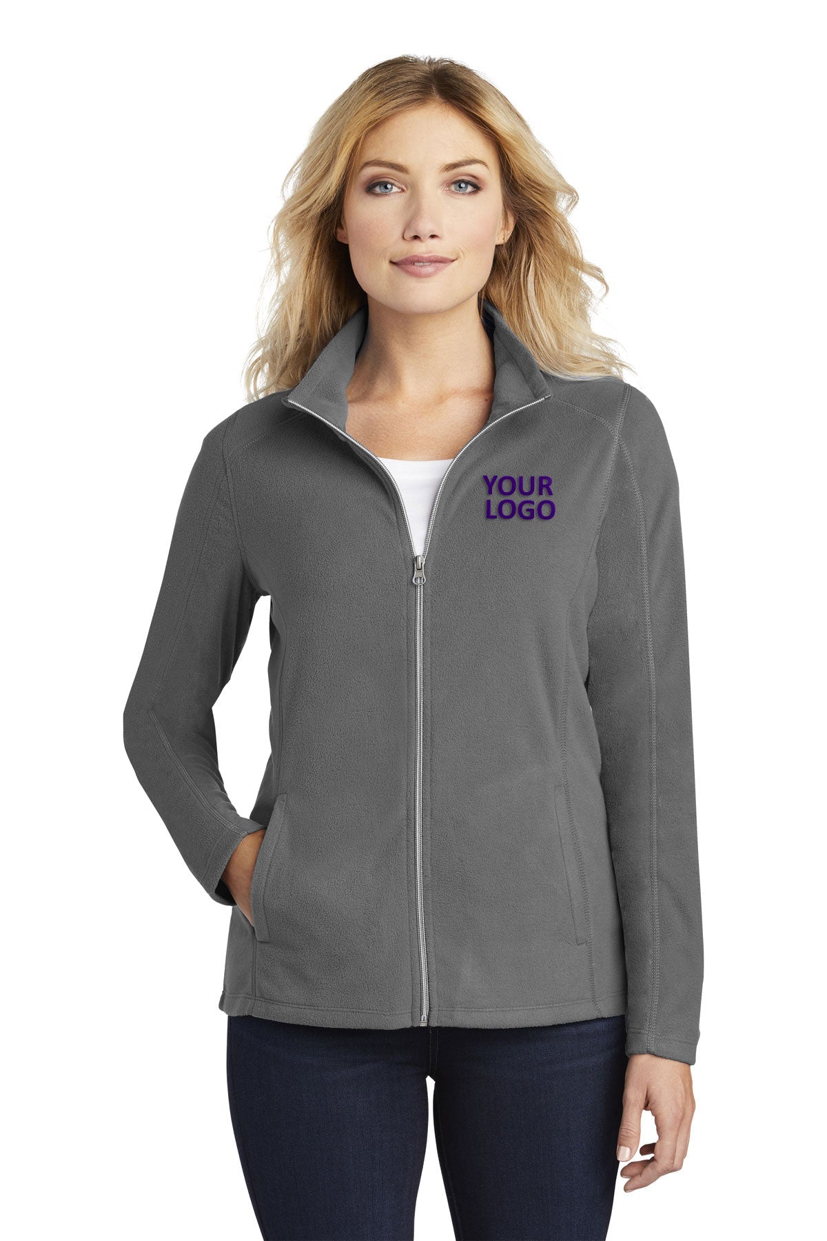 port authority pearl grey l223 team jackets embroidered