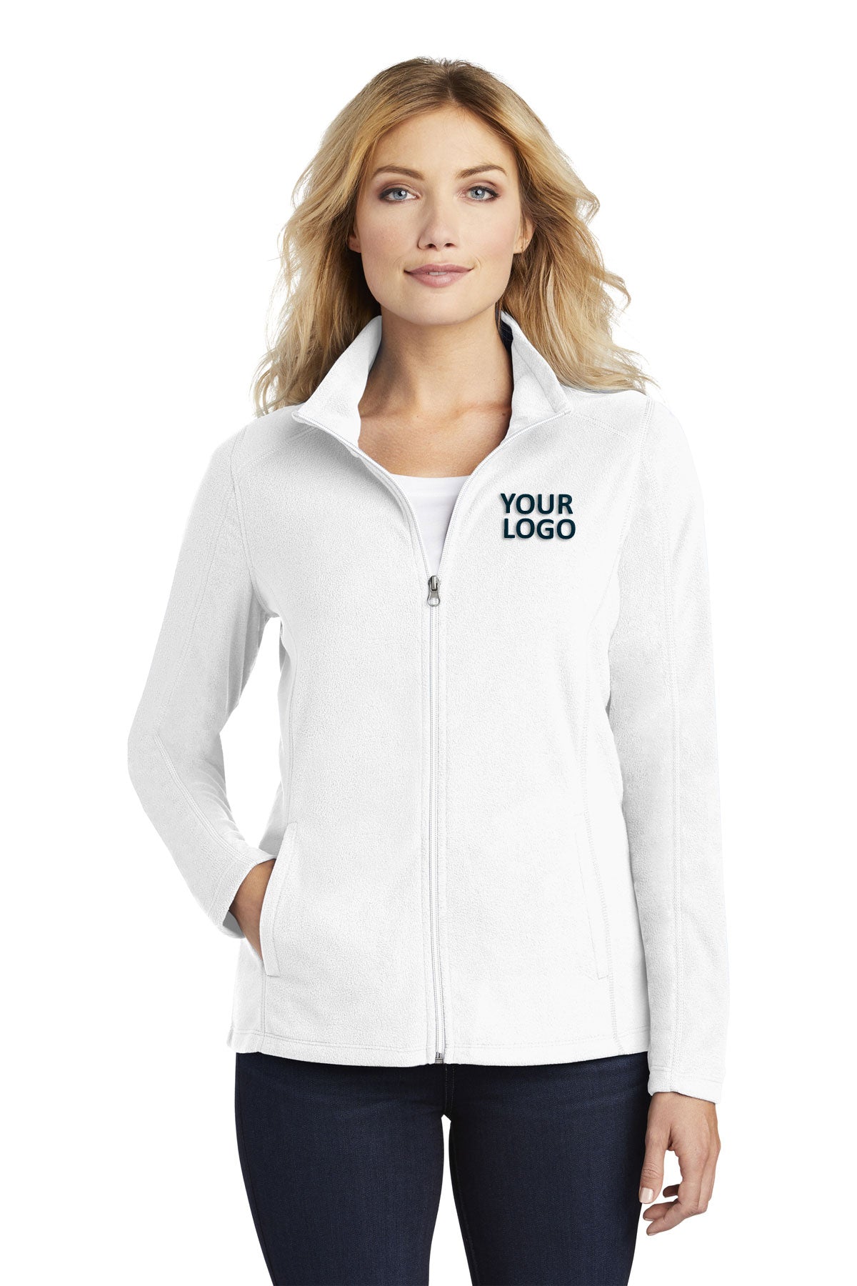 Port Authority Ladies MicroFleece Customized Jackets, White [TruNorthern]