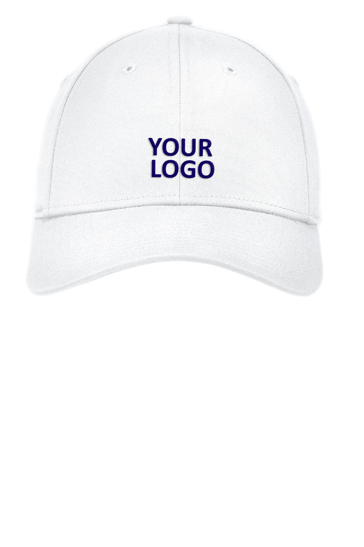 New Era Structured Stretch Custom Caps, White