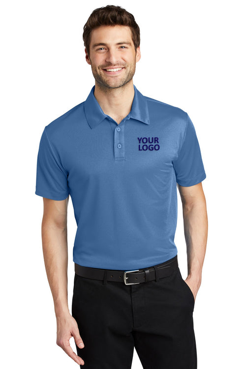 Port Authority Ladies Silk Touch Branded Performance Polos, Carolina Blue
