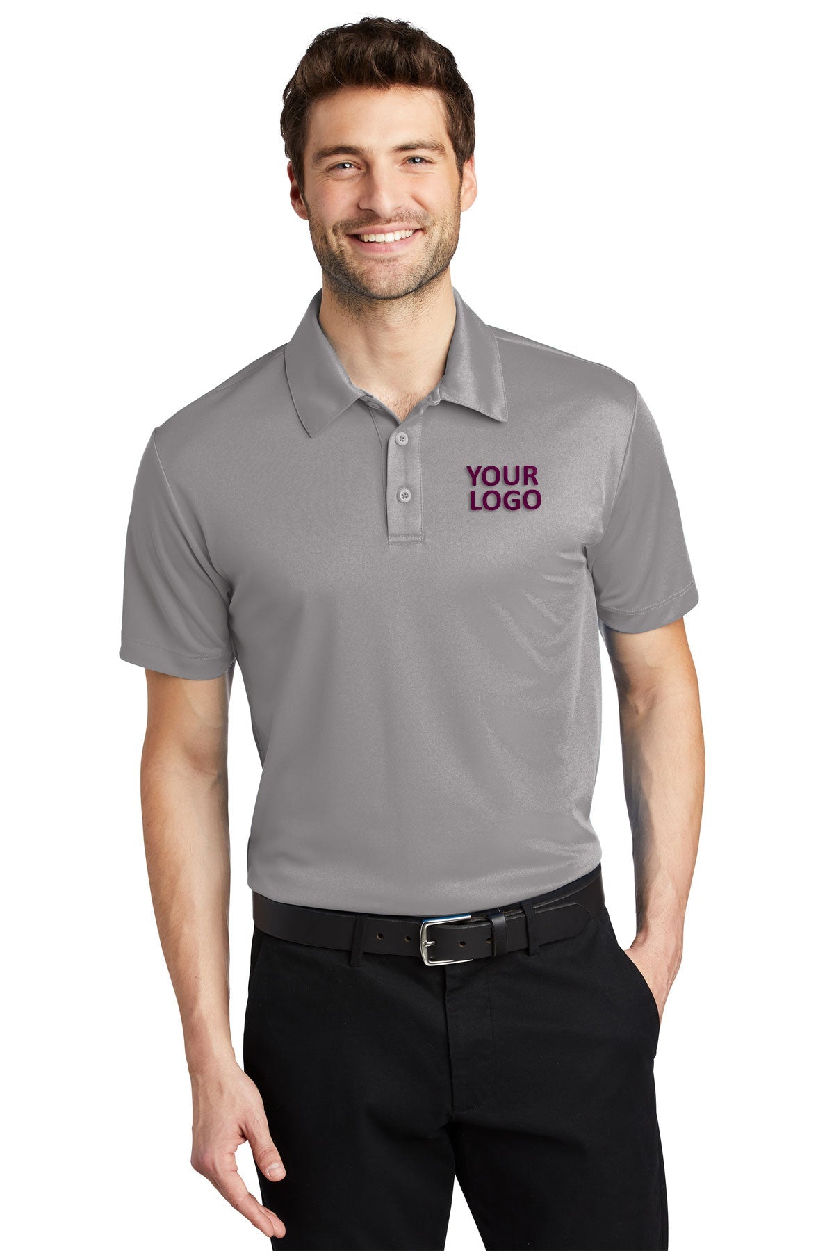 port authority Gusty Grey k540 polo custom shirts