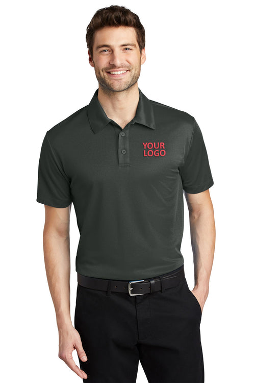 Port Authority Silk Touch Performance Long Sleeve Polo, Steel Grey [WILS]