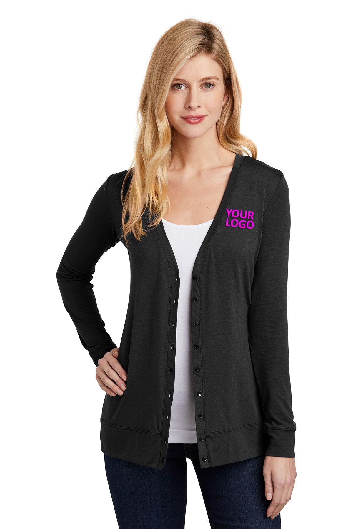 Port Authority Ladies Concept Branded Cardigans, Black [TruNorthern]