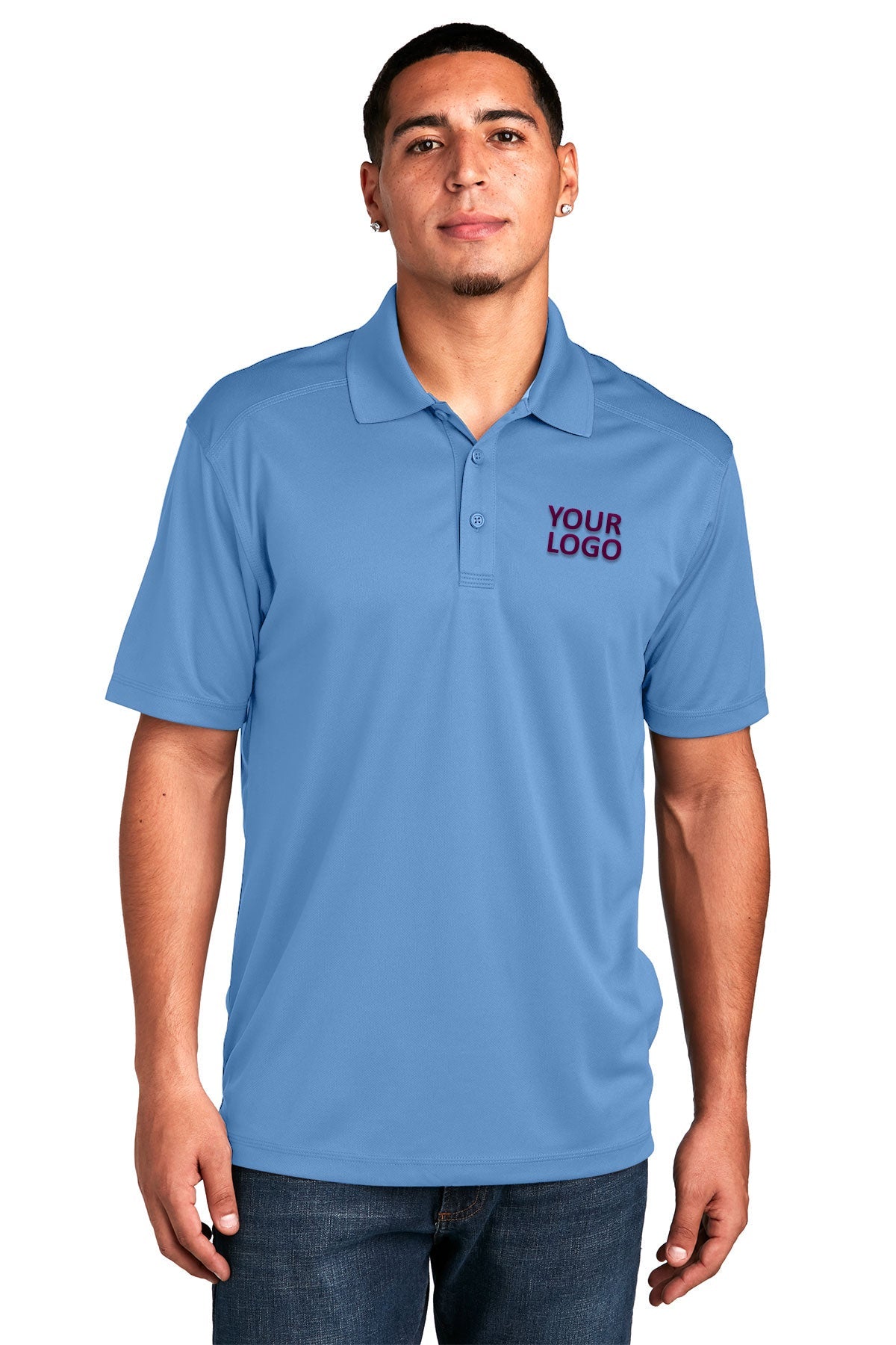 Sport-Tek PosiCharge Custom Micro-Mesh Polos, Carolina Blue