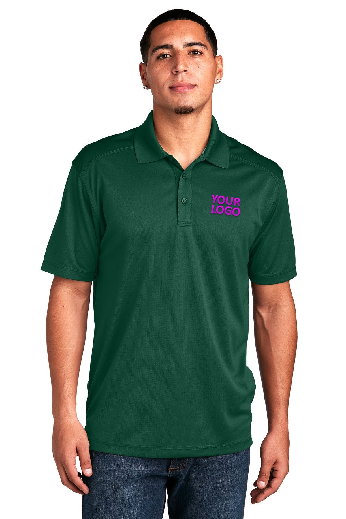 Sport-Tek Forest Green ST680 custom made work polo shirts