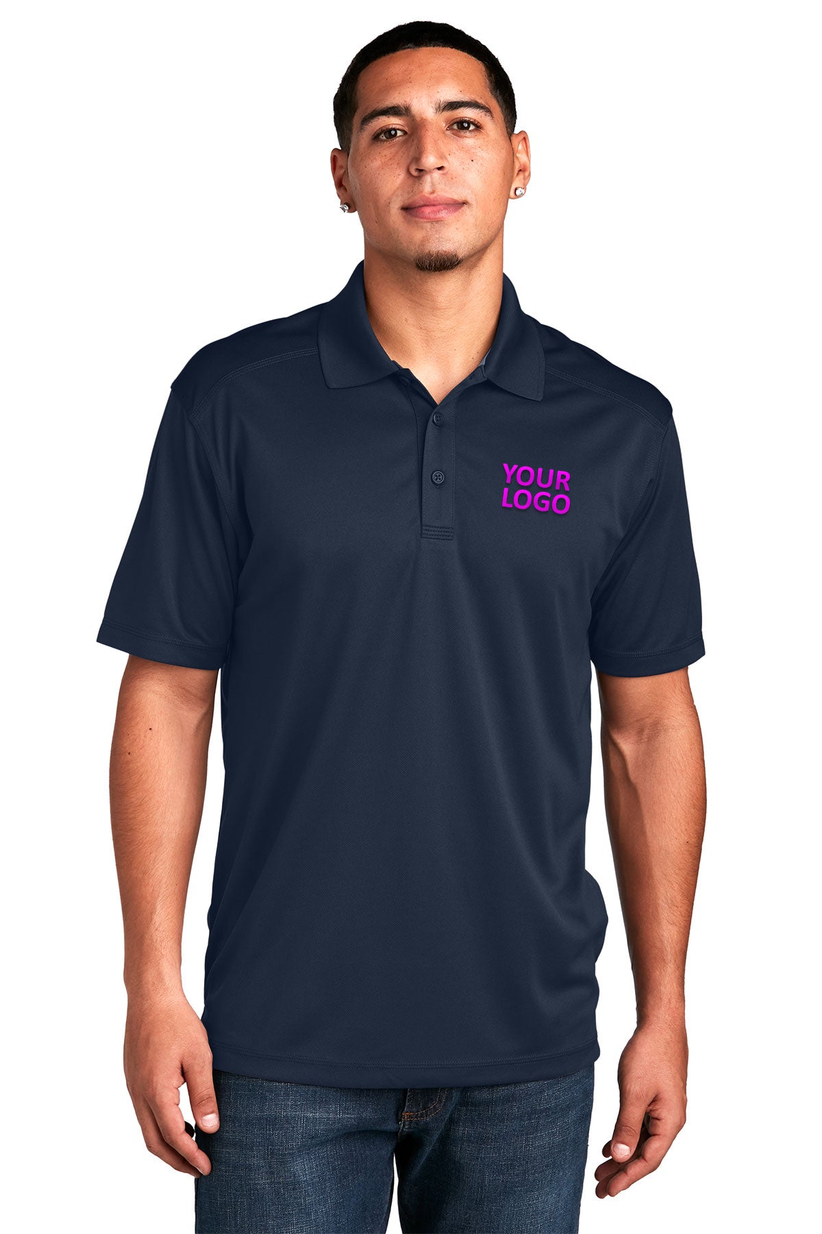 Sport-Tek PosiCharge Customized Micro-Mesh Polos, True Navy