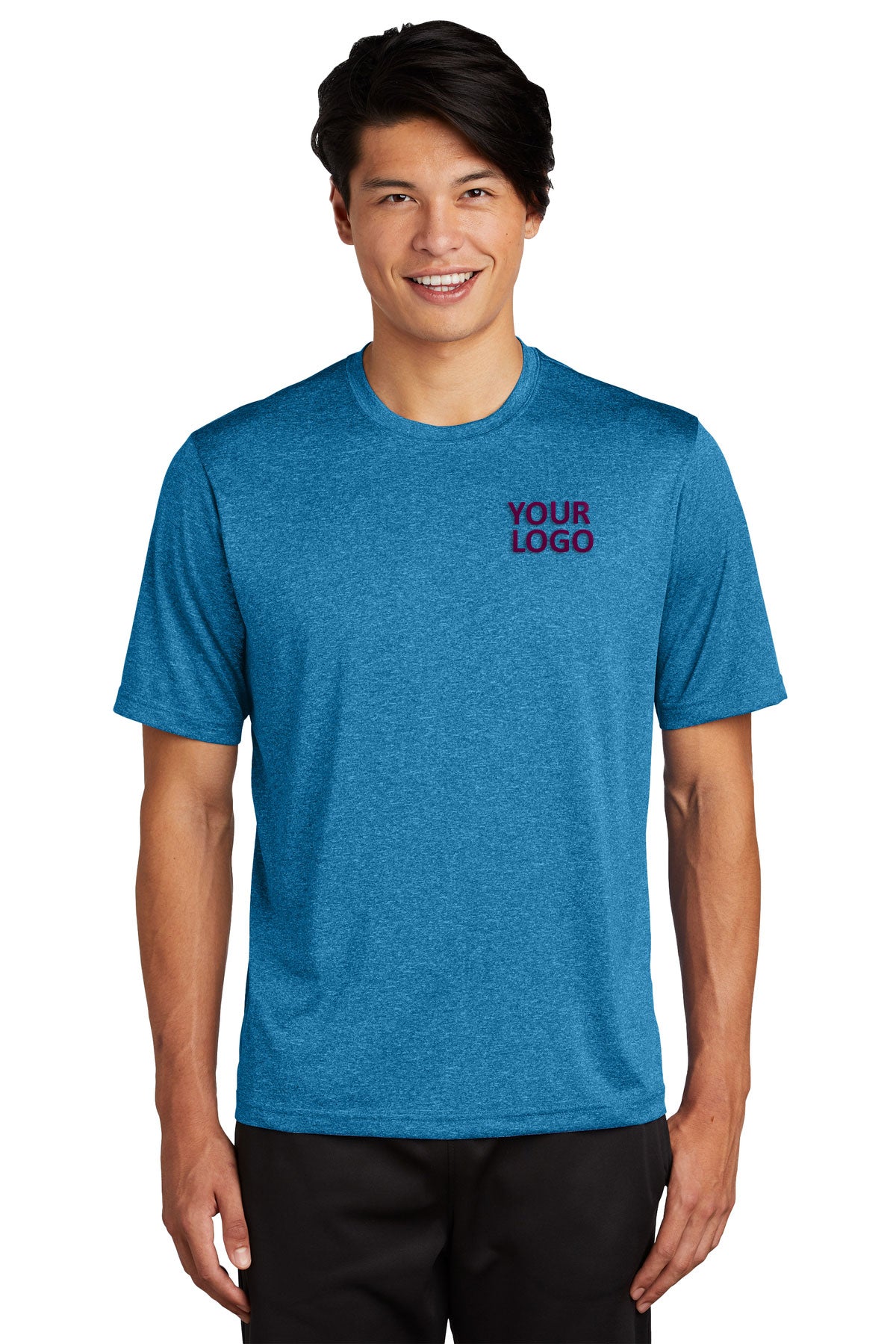 Sport-Tek Custom Heather Contender Tee's, Blue Wake Heather