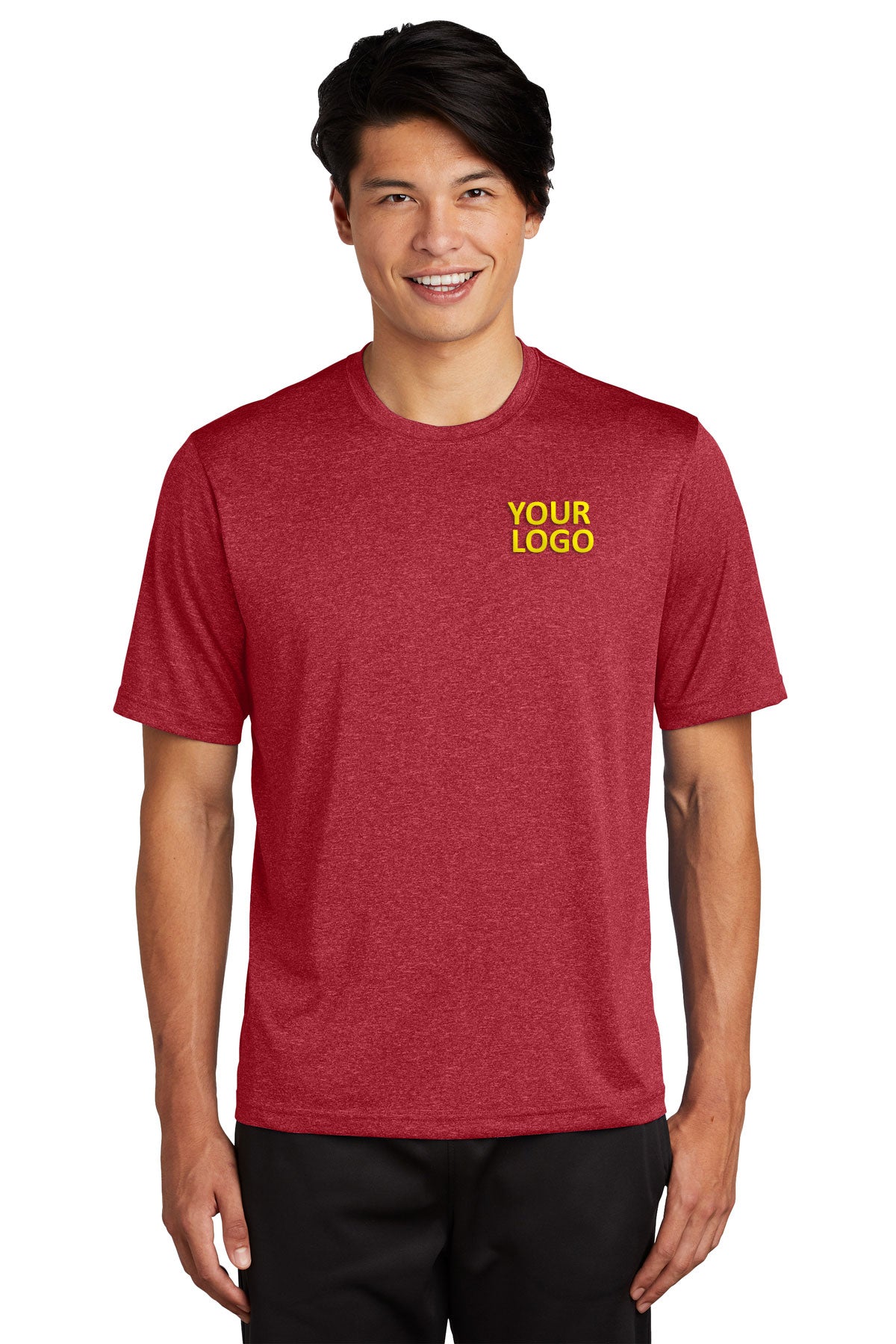 Sport-Tek Branded Heather Contender Tee's, Scarlet Heather