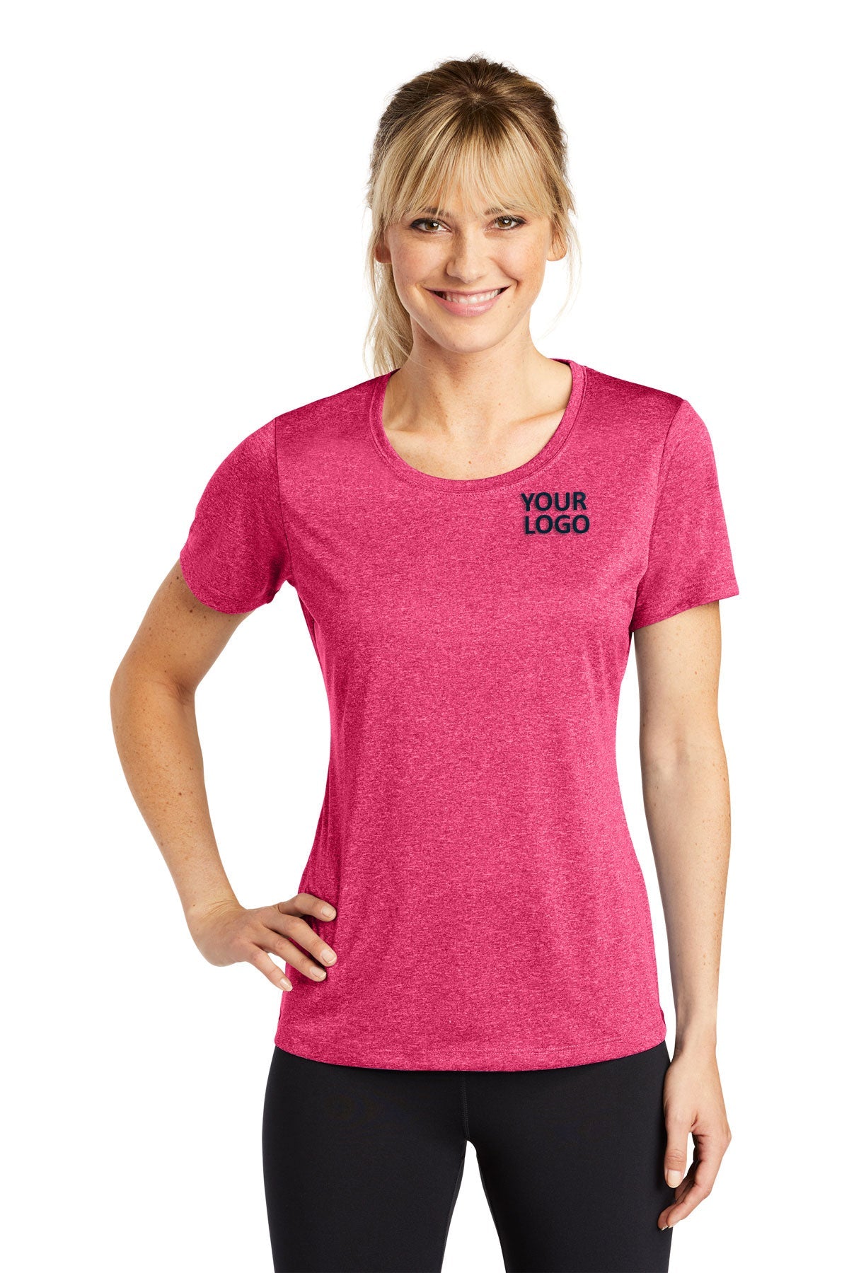 Sport-Tek Ladies Heather Contender Scoop Neck Tee