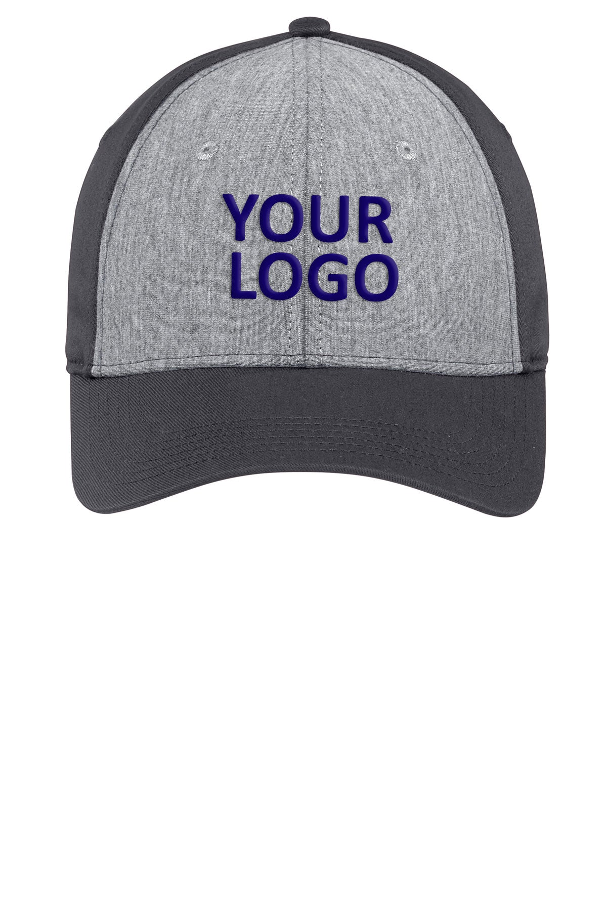sport tek jersey front cap vintage heather iron grey