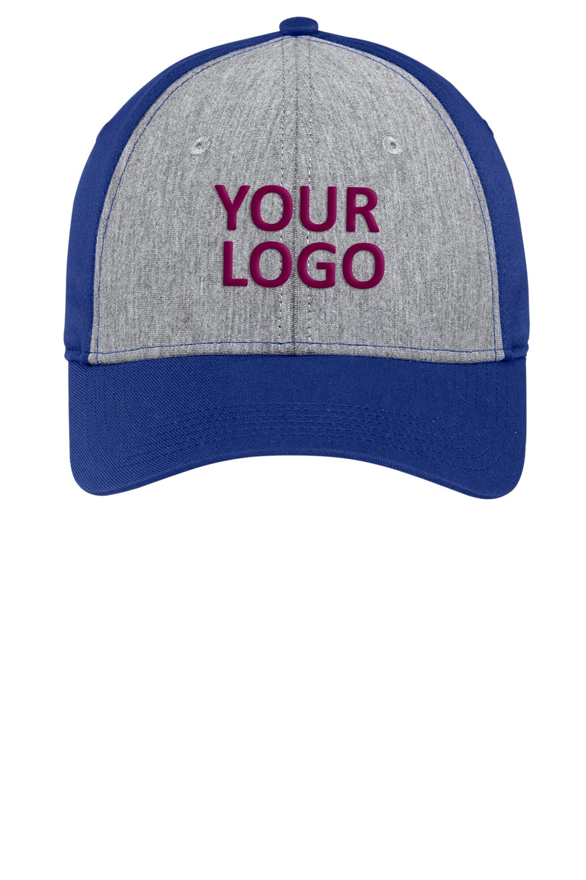 Sport-Tek Jersey Front Customized Caps, Vintage Heather/ True Royal