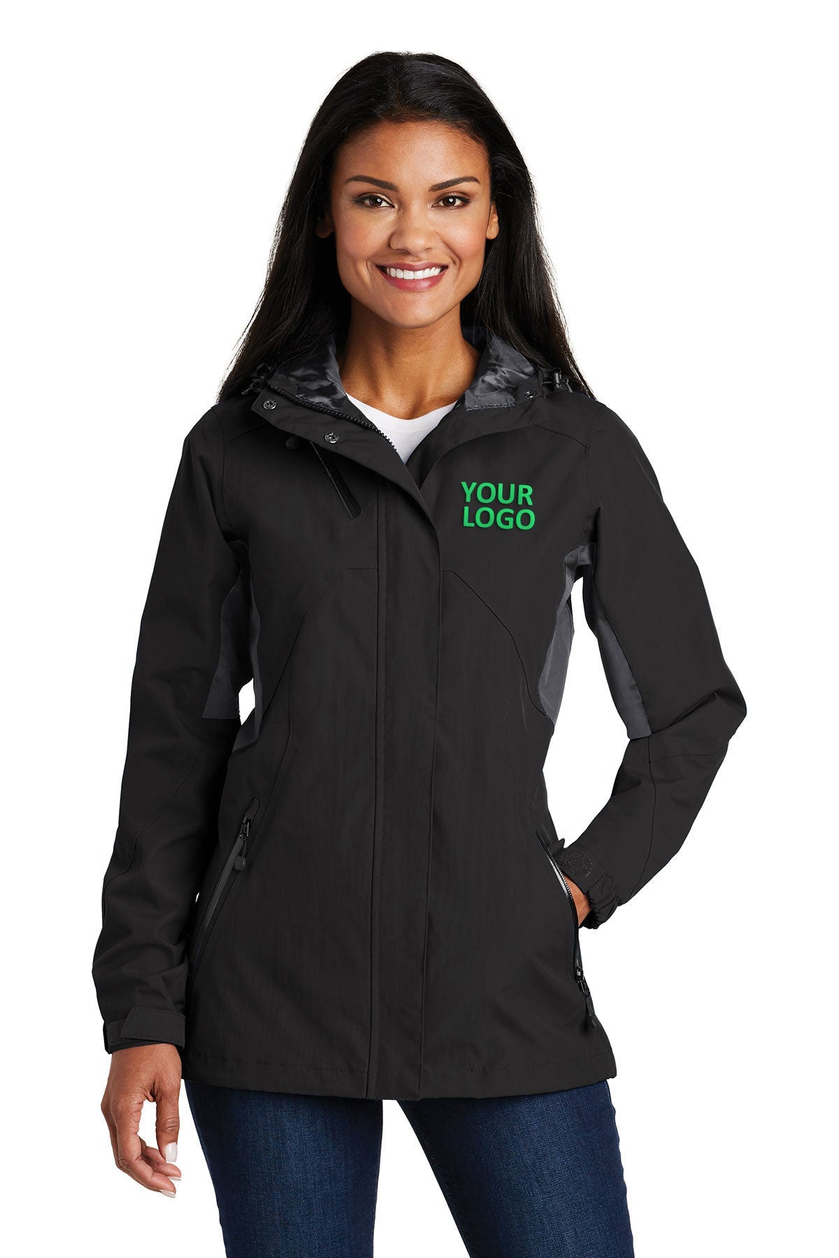 port authority black/ magnet grey l322 company embroidered jackets