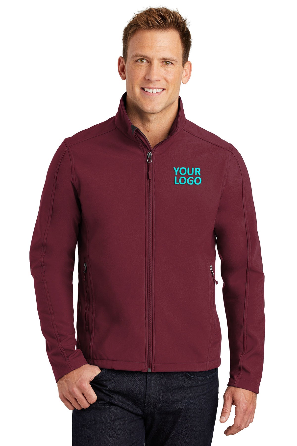 port authority maroon j317 custom jackets with logo