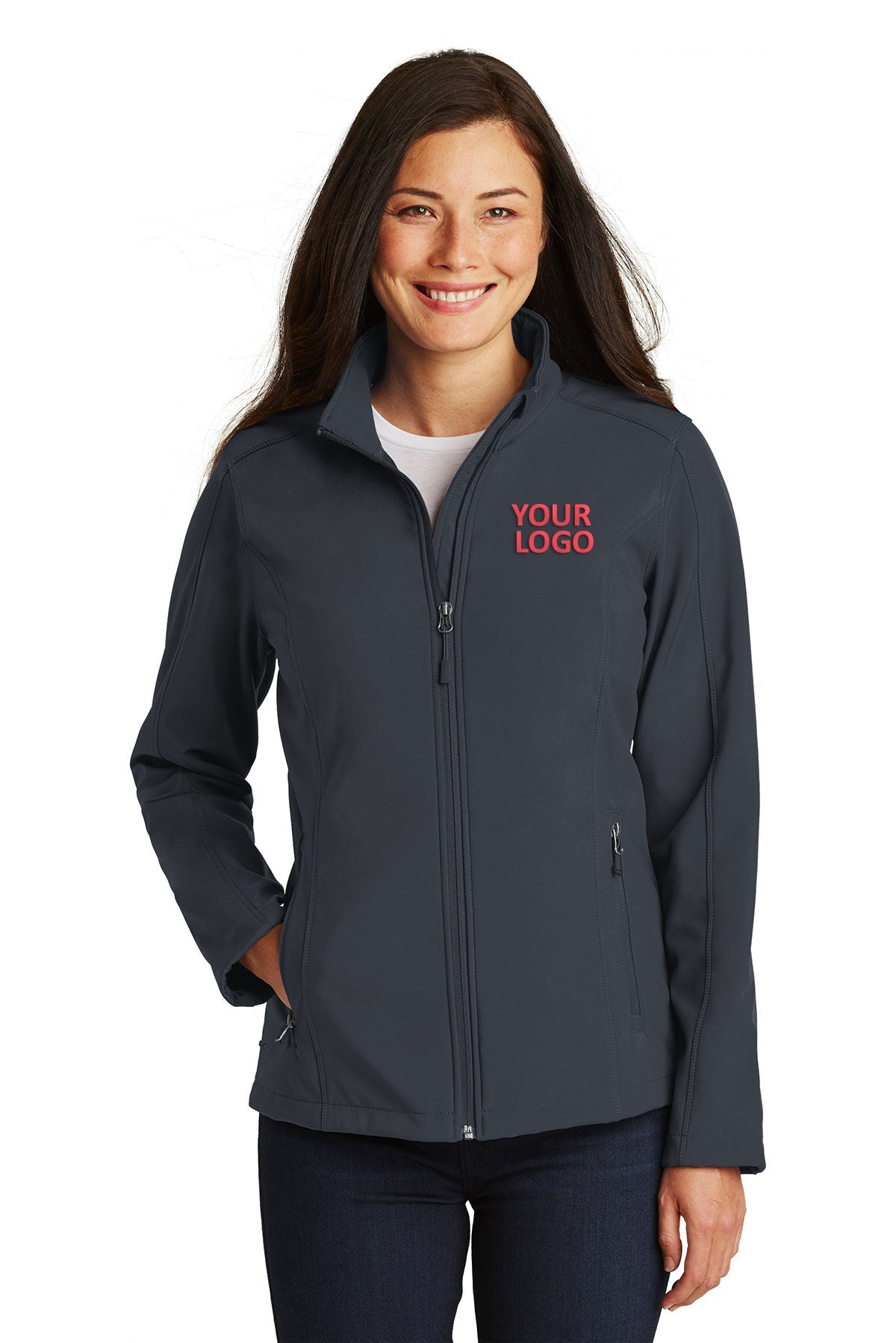 Port Authority Ladies Core Soft Shell Customized Jackets, Battleship Grey