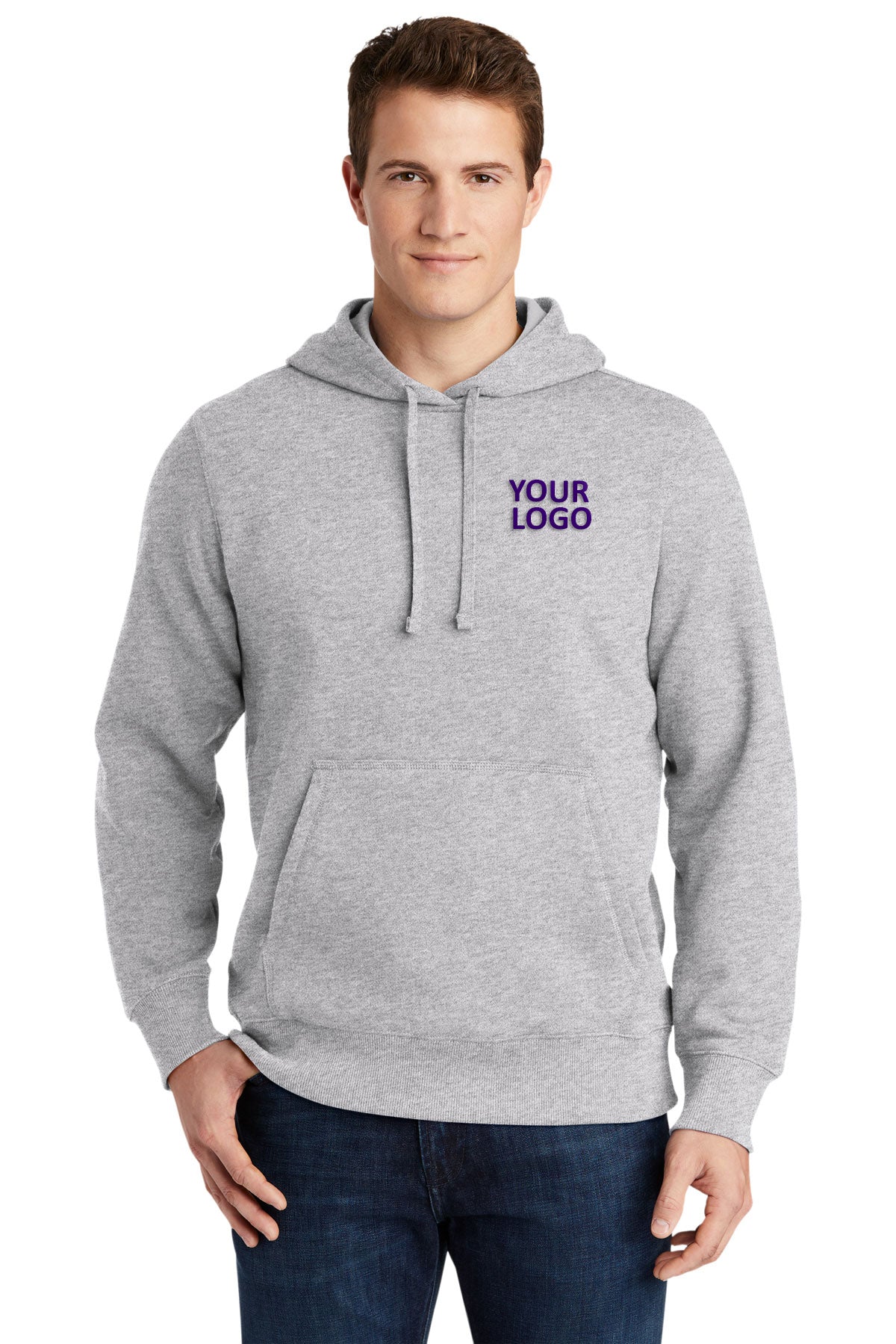 Sport-Tek Athletic Heather ST254 sweatshirts with logo embroidery