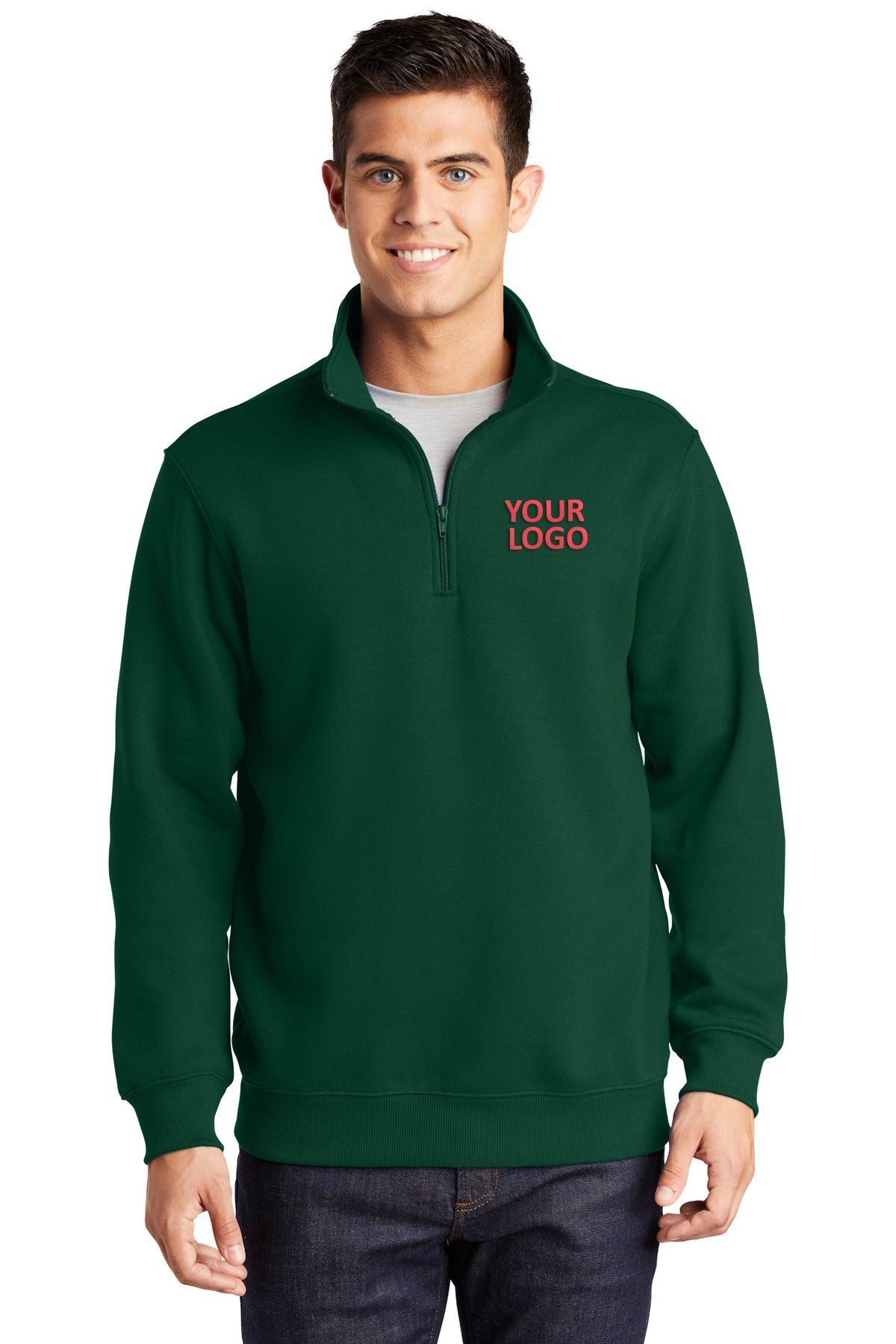 Sport-Tek Forest Green ST253 custom logo sweatshirts