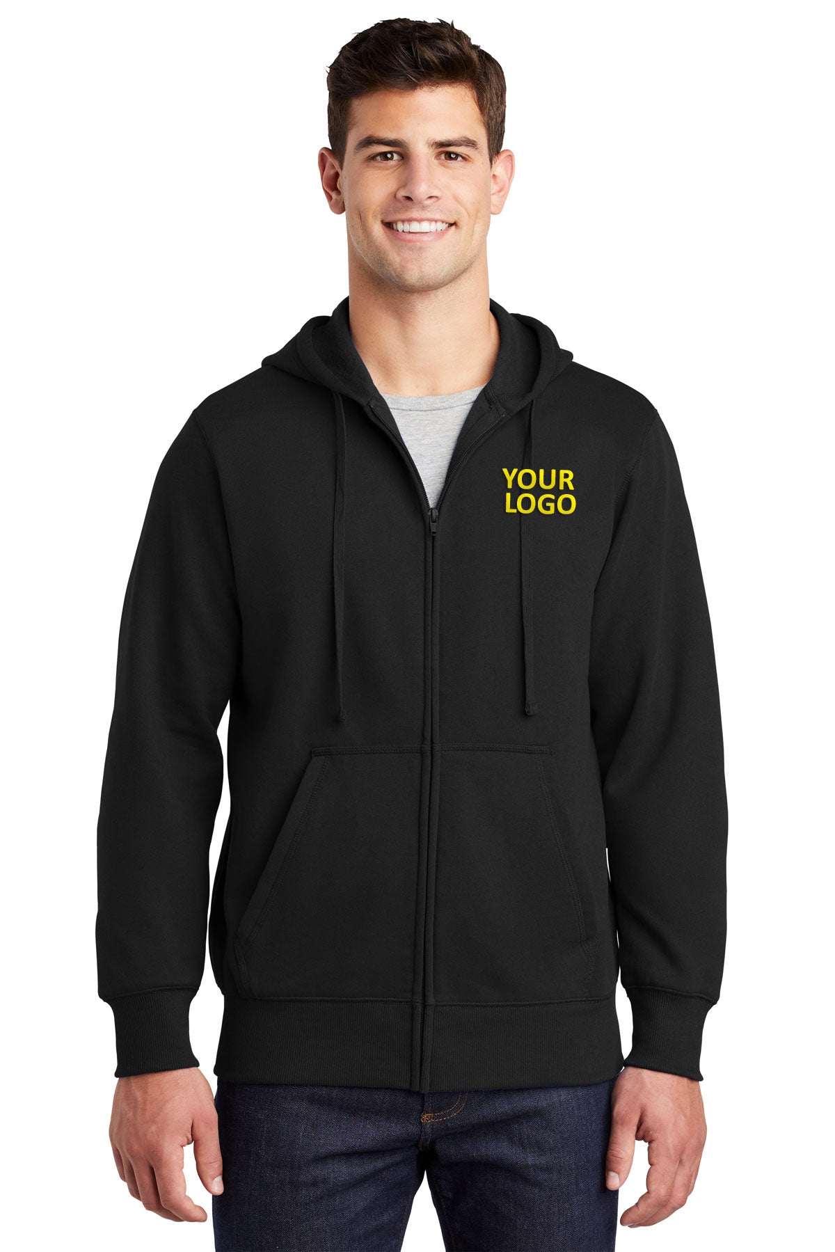 Sport-Tek Black ST258 custom printed sweatshirts