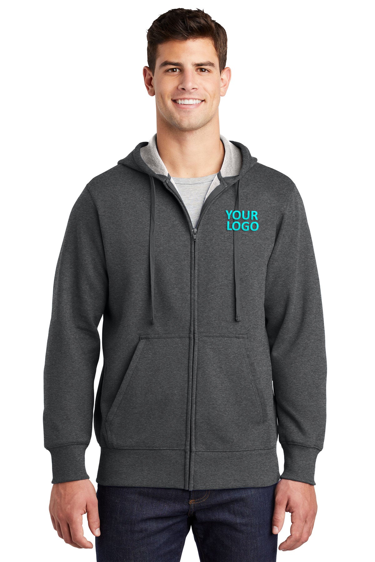 Sport-Tek Graphite Heather ST258 custom printed sweatshirts