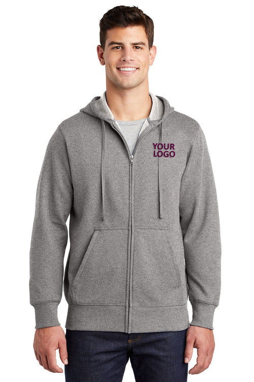 Sport-Tek Full-Zip Branded Sweatshirts, Vintage Heather