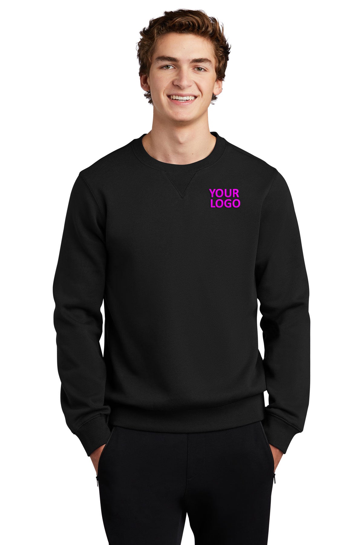 Sport-Tek Black ST266 custom sweatshirts with logo