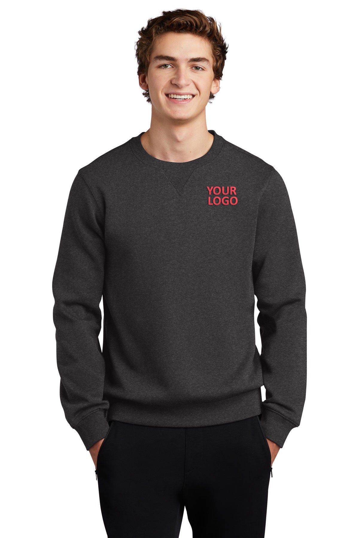 Sport-Tek Custom Crewneck Sweatshirts, Graphite Heather