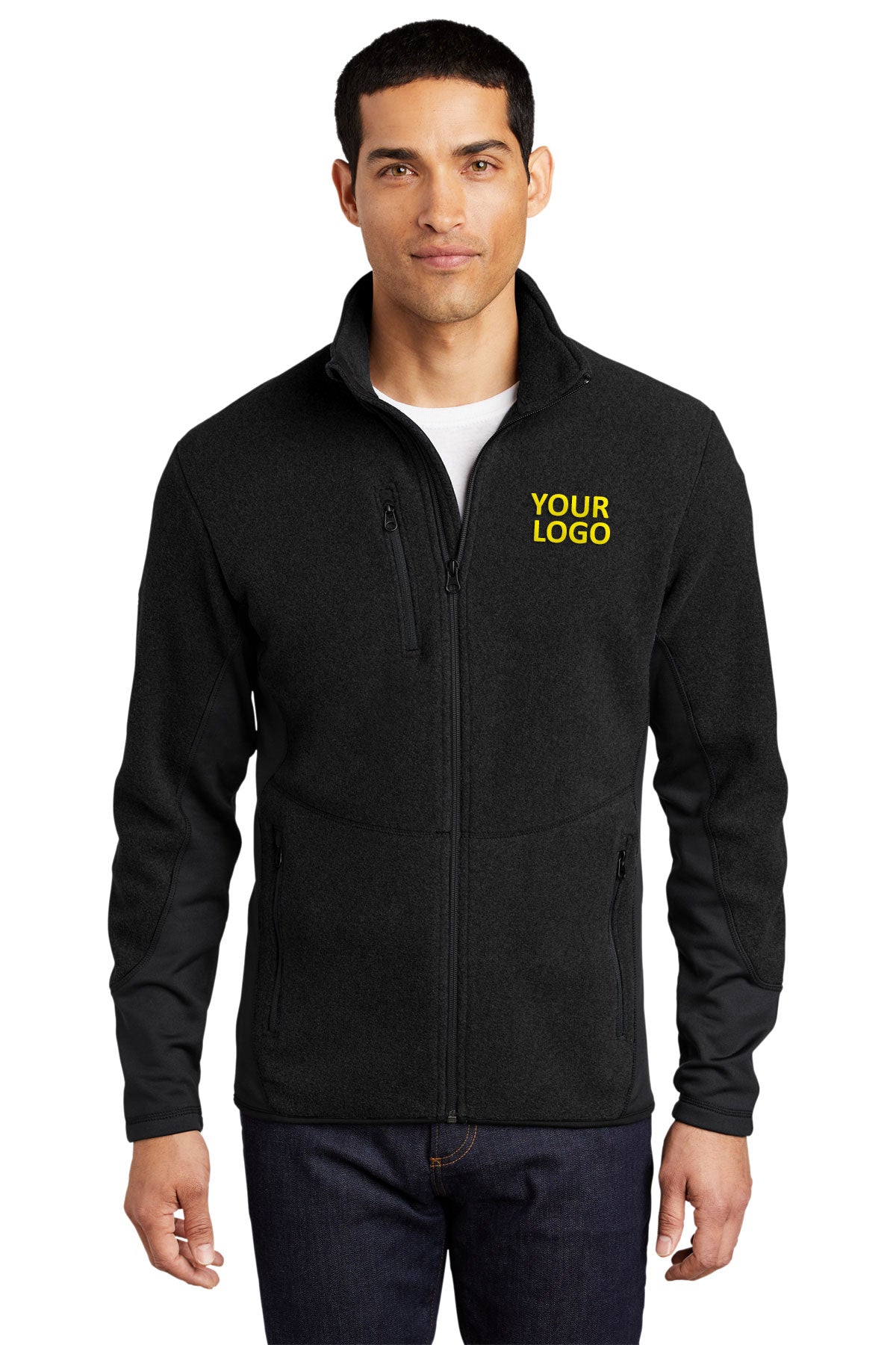 Port Authority R-Tek Pro Fleece Branded Full-Zip Jackets, Black/ Black