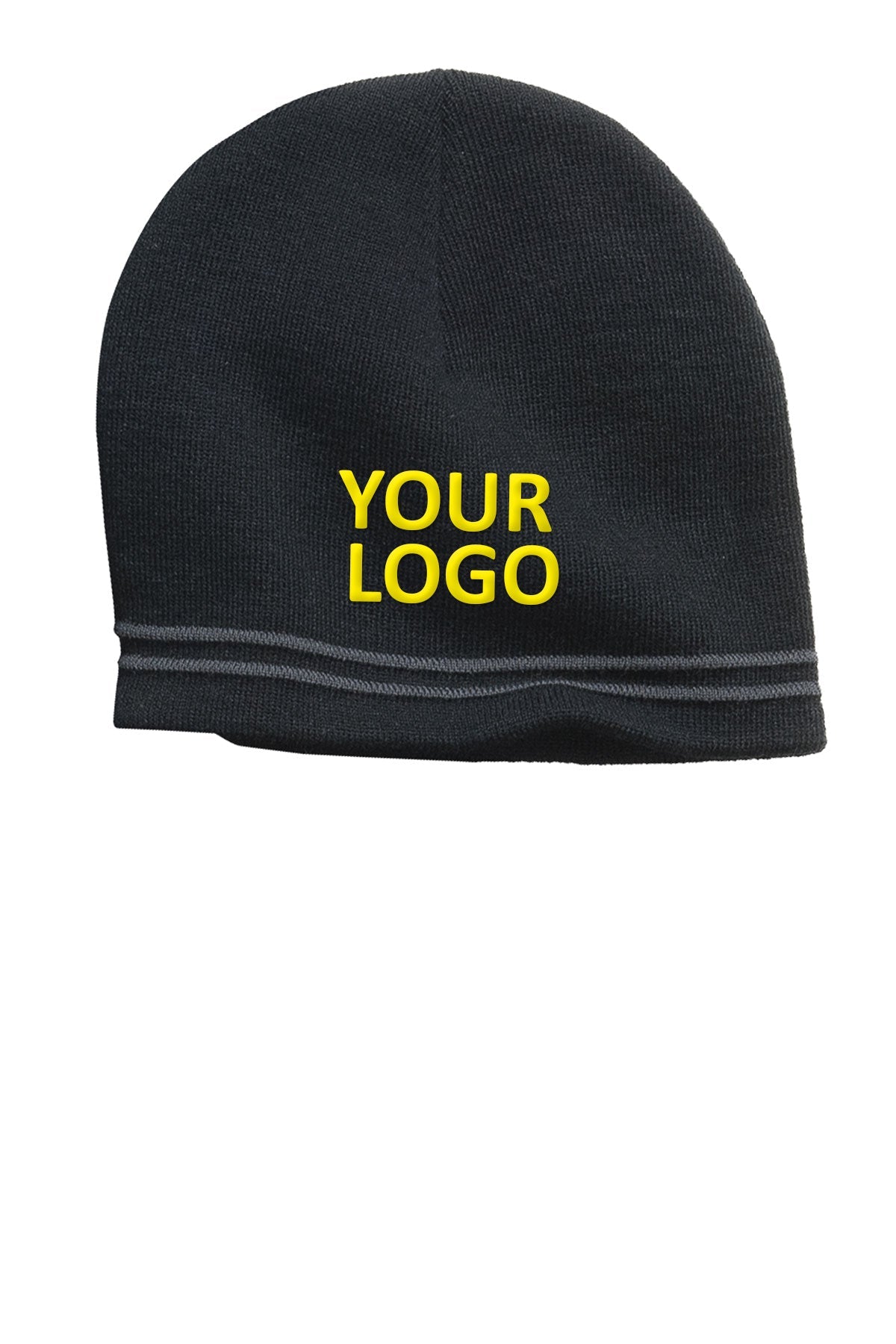 sport tek spectator beanie black iron grey