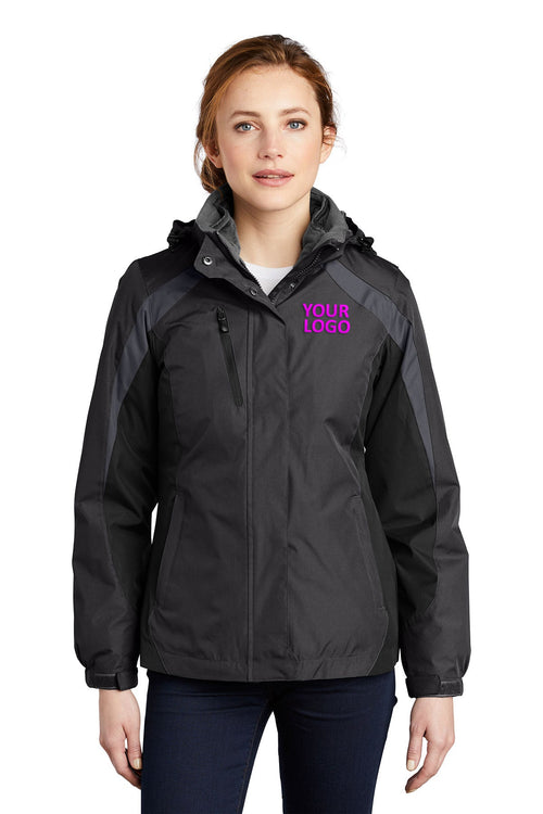 Port Authority Custom Colorblock 3-in-1 Jackets, Black/ Black/ Magnet Grey