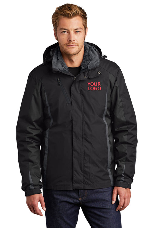 Port Authority Ladies Branded Colorblock 3-in-1 Jackets, Black/ Black/ Magnet Grey