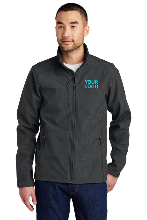Eddie Bauer Ladies Shaded Crosshatch Custom Soft Shell Jackets, Grey