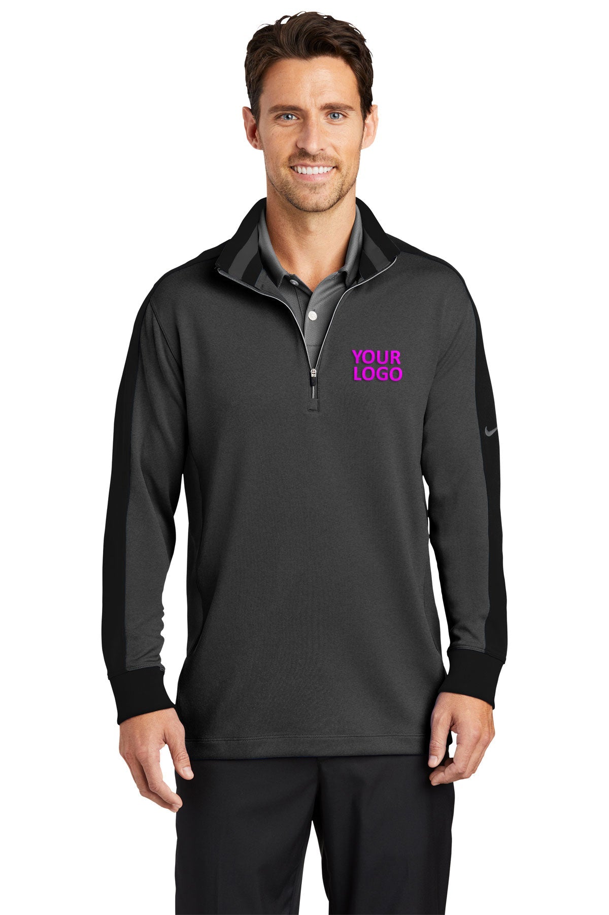 Nike Anthracite Heather/ Black 578673 custom logo sweatshirts embroidered