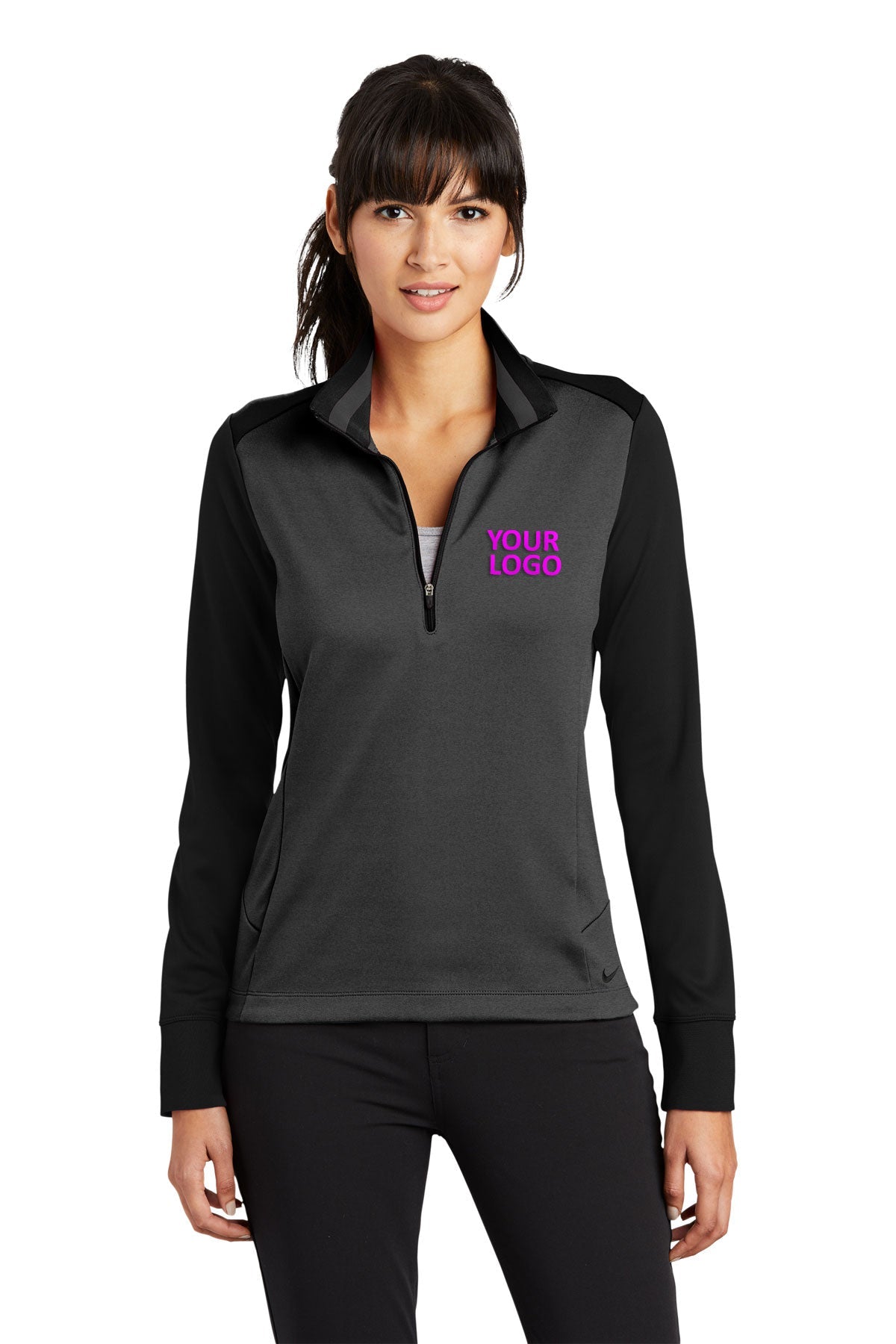 nike anthracite heather/ black 578674 sweatshirts with logos