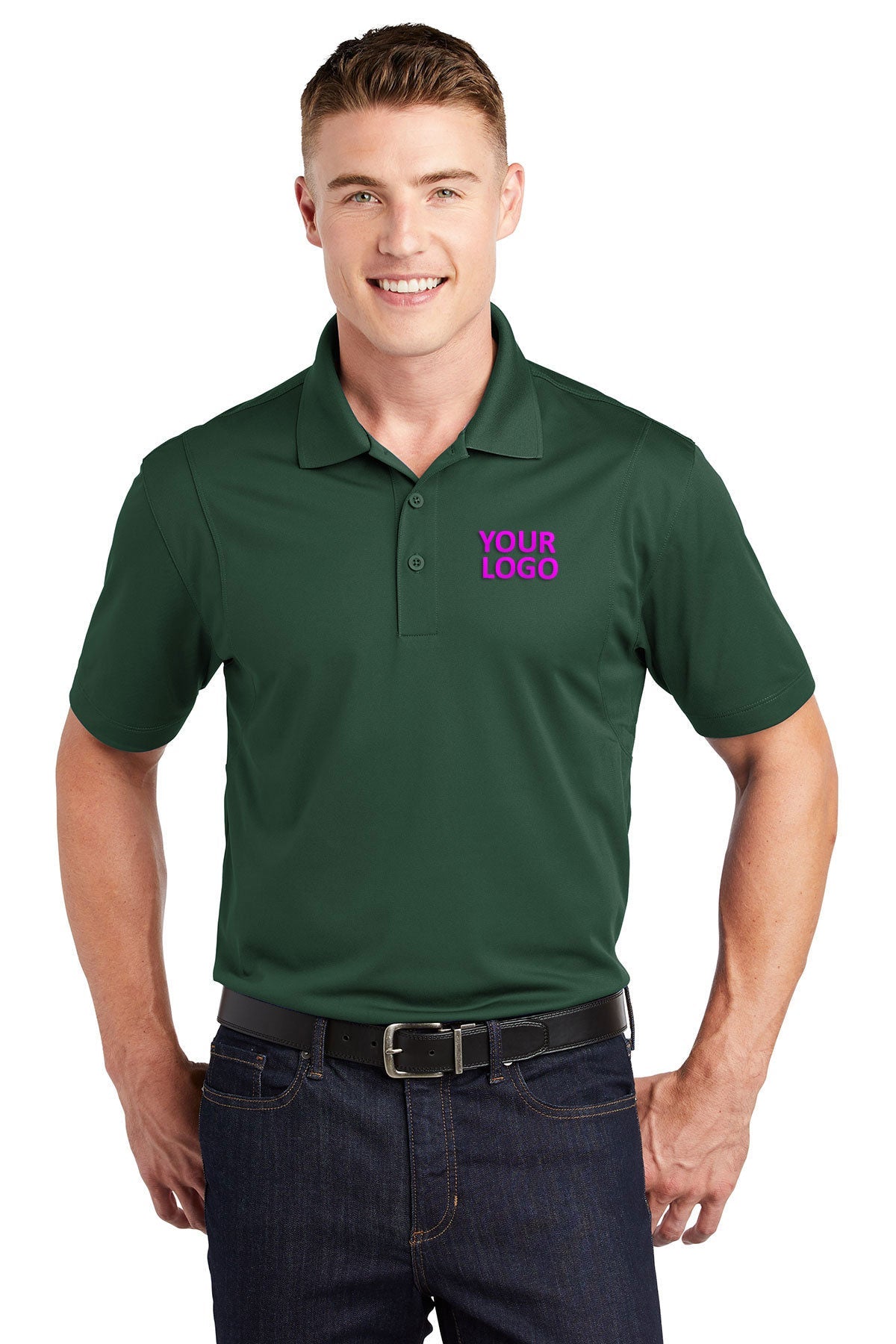 Sport-Tek Tall Micropique Customized Sport-Wick Polos, Forest Green