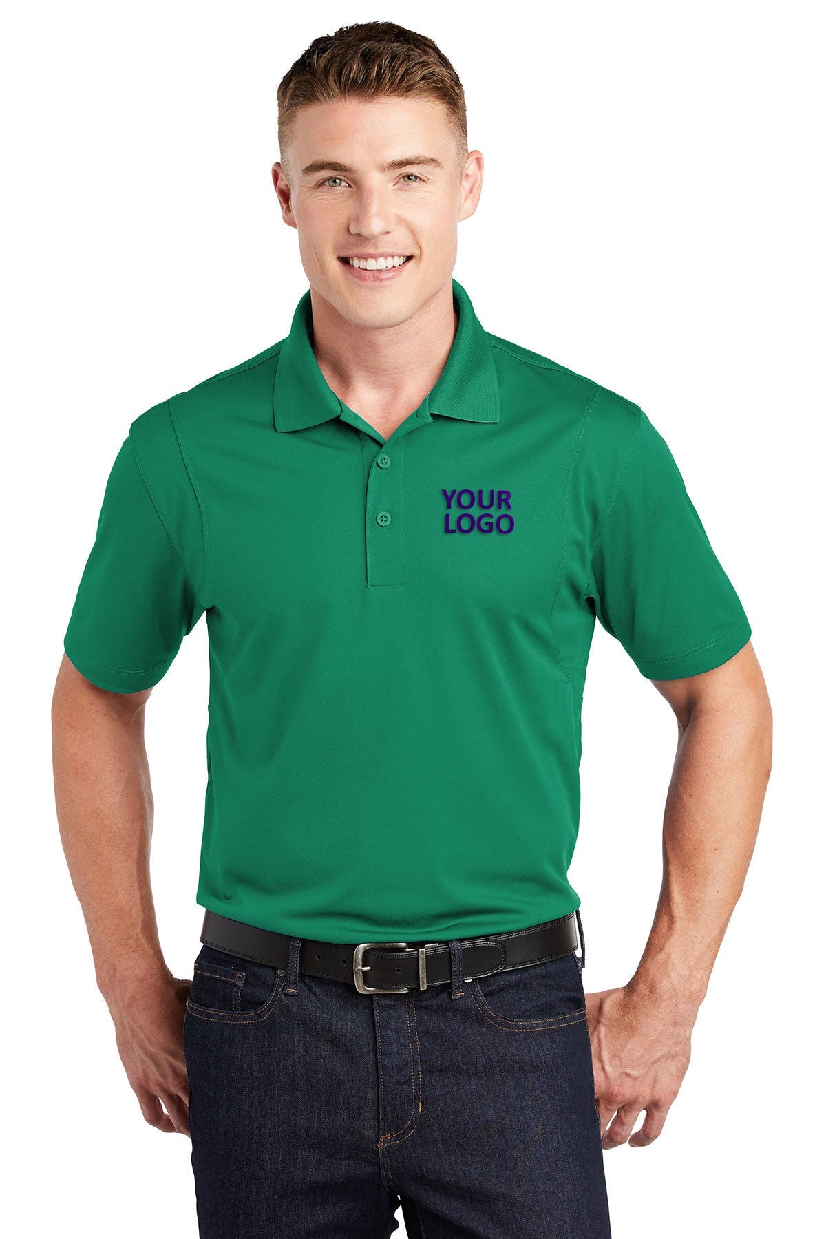 Sport-Tek Kelly Green TST650 business polo shirts embroidered
