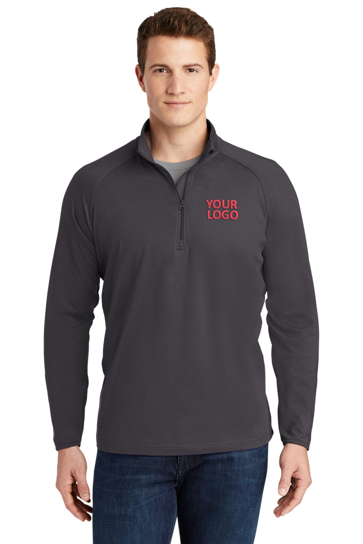 Sport-Tek Charcoal Grey TST850 sweatshirts with logos