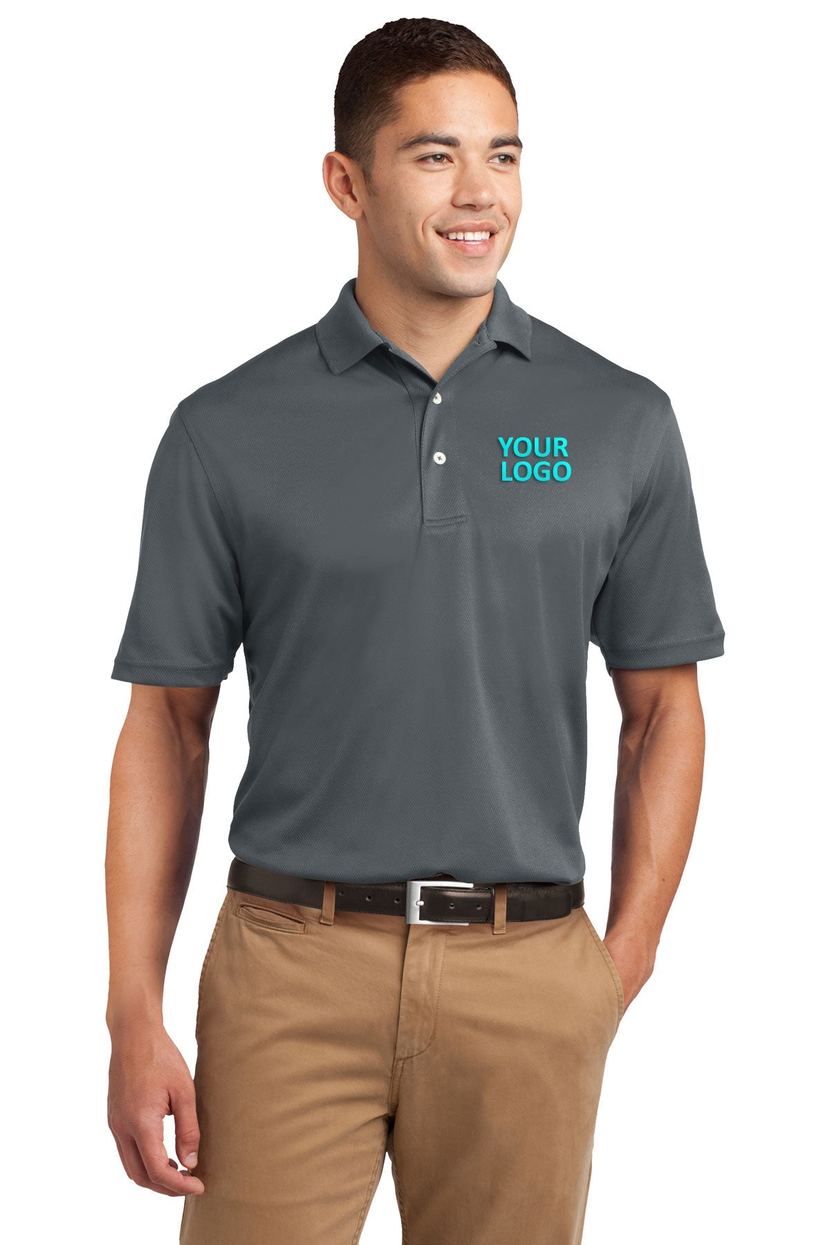 Sport-Tek Tall Dri-Mesh Custom Polos, Steel