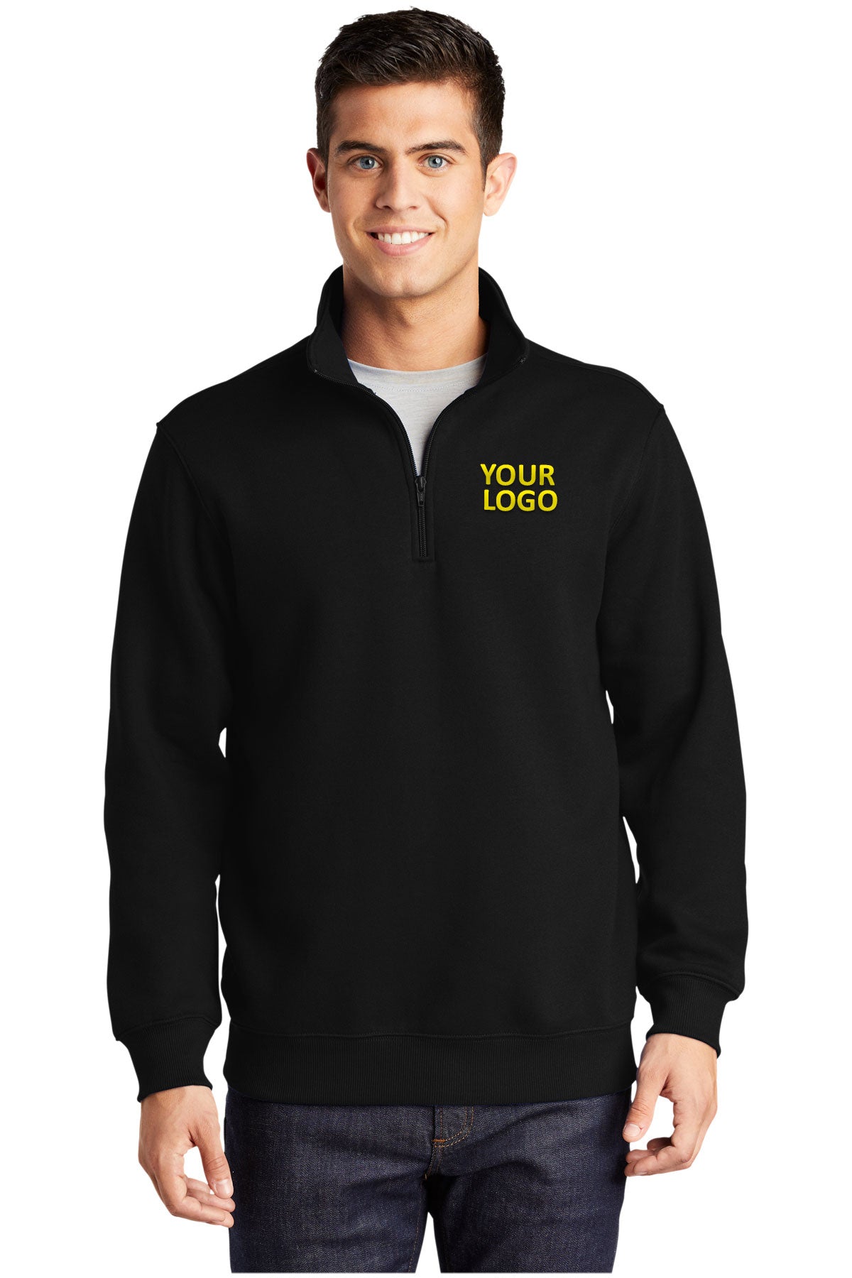 Sport-Tek Tall Customized 1/4-Zip Sweatshirts, Black [TruNorthern]