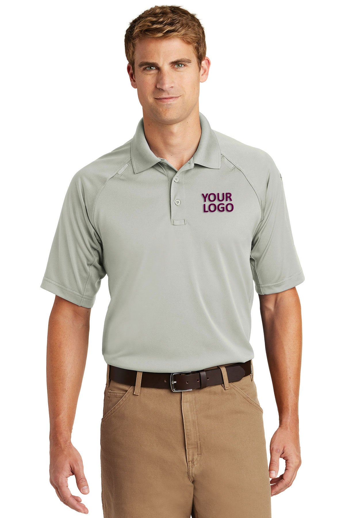 CornerStone Light Grey TLCS410 polo custom shirts