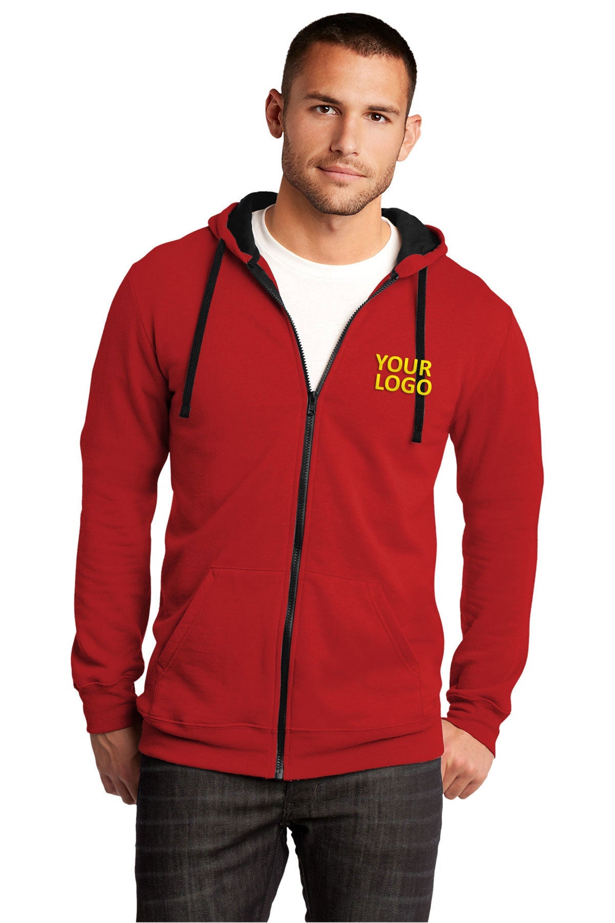 district new red dt800 custom embroidered sweatshirts