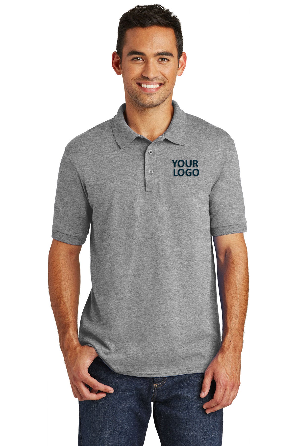 Port & Company Custom Jersey Knit Polos, Athletic Heather [Adam Equipment]